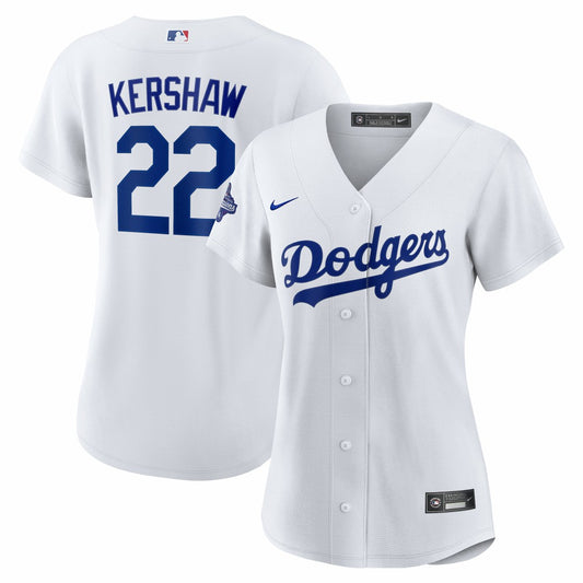 Clayton Kershaw Los Angeles Dodgers Nike Women's Home 2025 World Series Champions Replica Jersey - White | MLB Jerseys