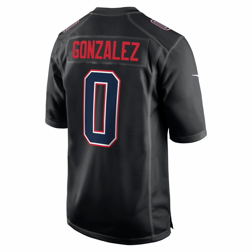 Christian Gonzalez New England Patriots Super Bowl LX Patch Carbon Fashion Game Jersey Black - Nike