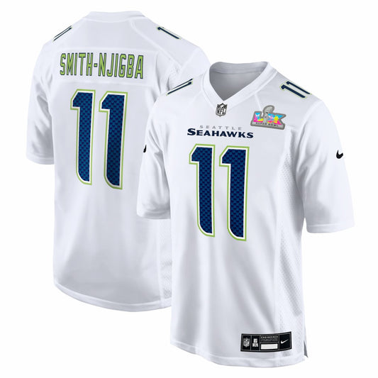 Jaxon Smith-Njigba Seattle Seahawks Super Bowl LX Patch Tundra Fashion Game Jersey - White | NFL Jerseys