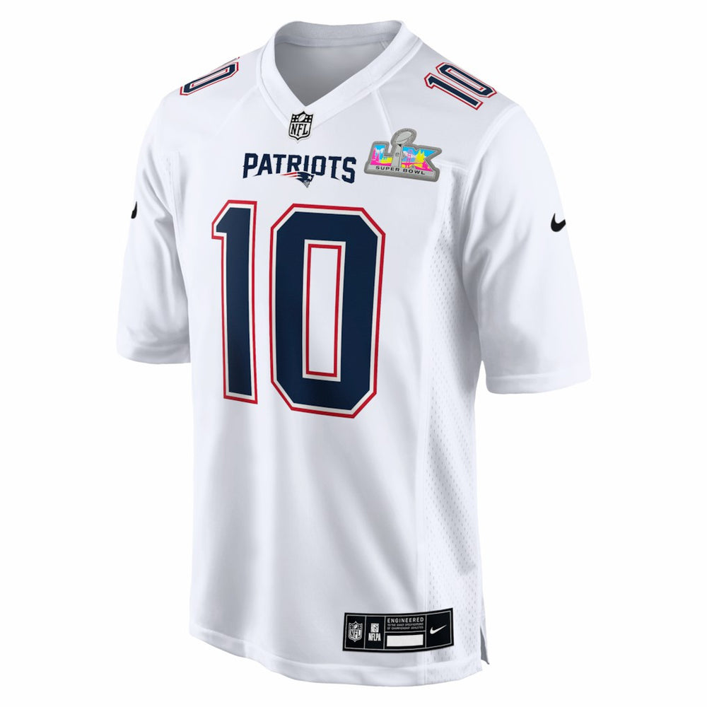 Drake Maye New England Patriots Super Bowl LX Patch Tundra Fashion Game Jersey White - Nike