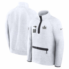 Drake Maye New England Patriots Super Bowl LX Opening Night Tech Fleece Half-Zip Sweatshirt Gray - Nike