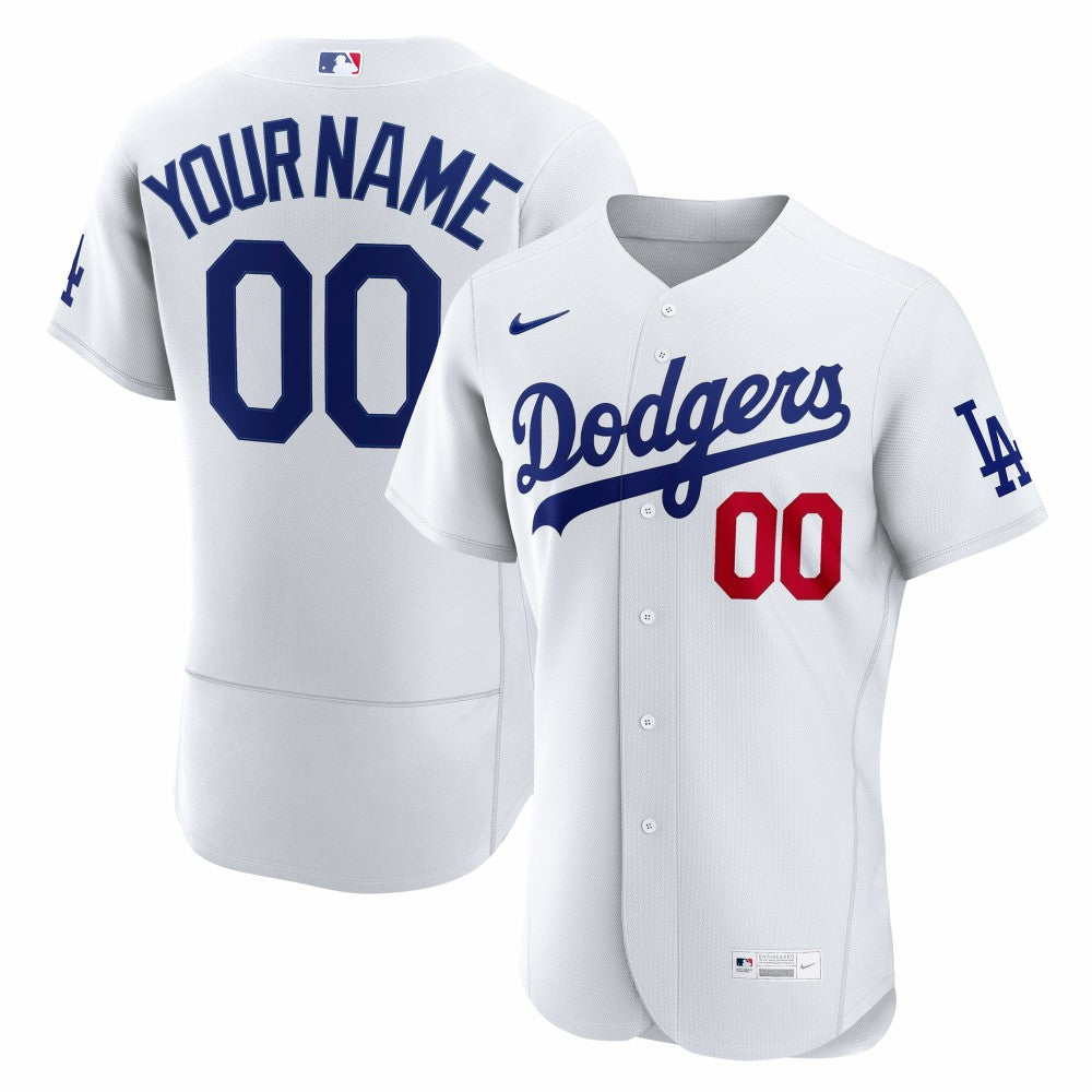 Los Angeles Dodgers Nike Home Authentic Custom Jersey - White | MLB Jerseys