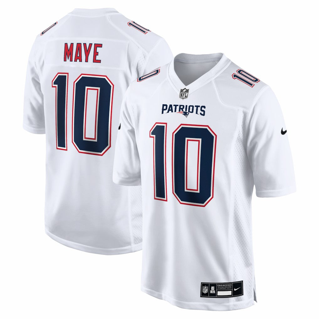 Drake Maye New England Patriots Game Jersey Tundra White - Nike