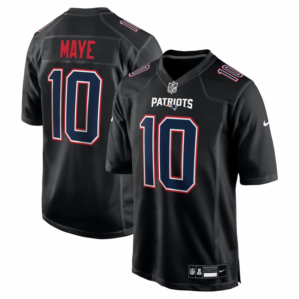 Drake Maye New England Patriots Game Jersey Carbon Black - Nike