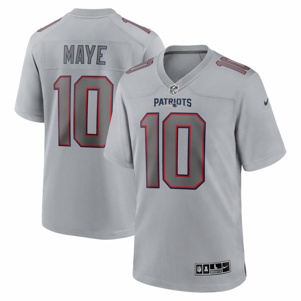 Drake Maye New England Patriots Atmosphere Fashion Game Jersey Gray - Nike