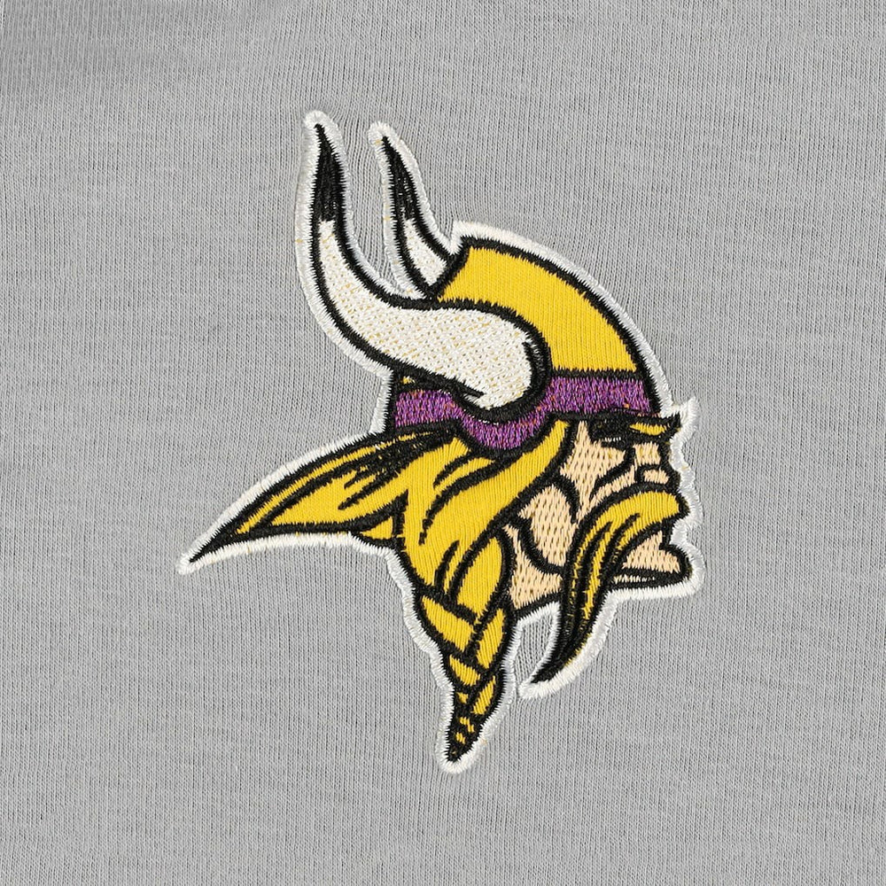 Minnesota Vikings The Wild Collective Women's Faux Fur Lined Tri-Blend Full-Zip Hoodie Gray - NFL