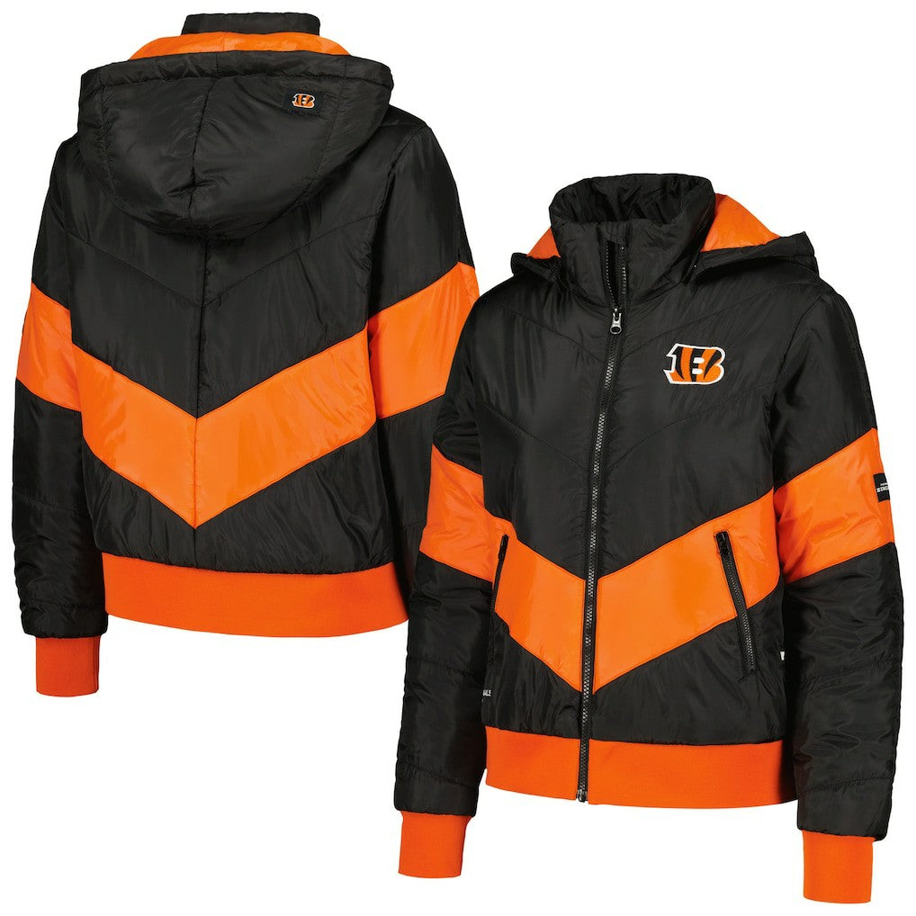 Cincinnati Bengals The Wild Collective Women's Puffer Full-Zip Hoodie Black - NFL