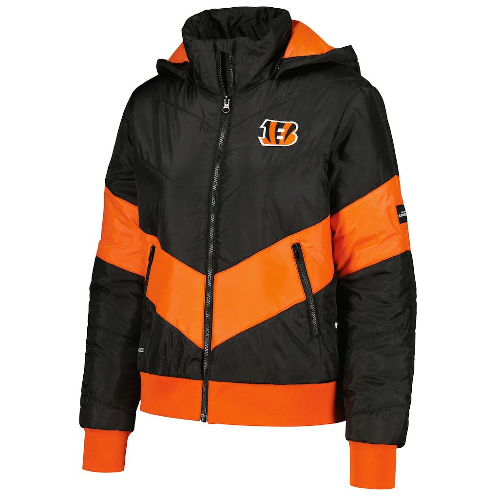 Cincinnati Bengals The Wild Collective Women's Puffer Full-Zip Hoodie Black - NFL