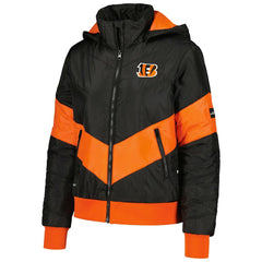 Cincinnati Bengals The Wild Collective Women's Puffer Full-Zip Hoodie Black - NFL