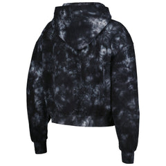 Las Vegas Raiders The Wild Collective Women's Tie-Dye Cropped Pullover Hoodie Black - NFL