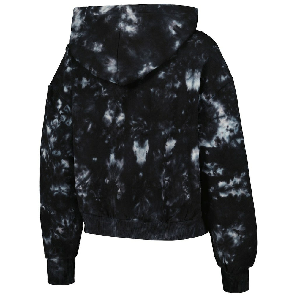 Minnesota Vikings The Wild Collective Women's Tie-Dye Cropped Pullover Hoodie Black - NFL