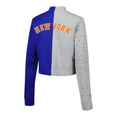 New York Mets Terez Women's Cropped Button-Up Cardigan Clearance