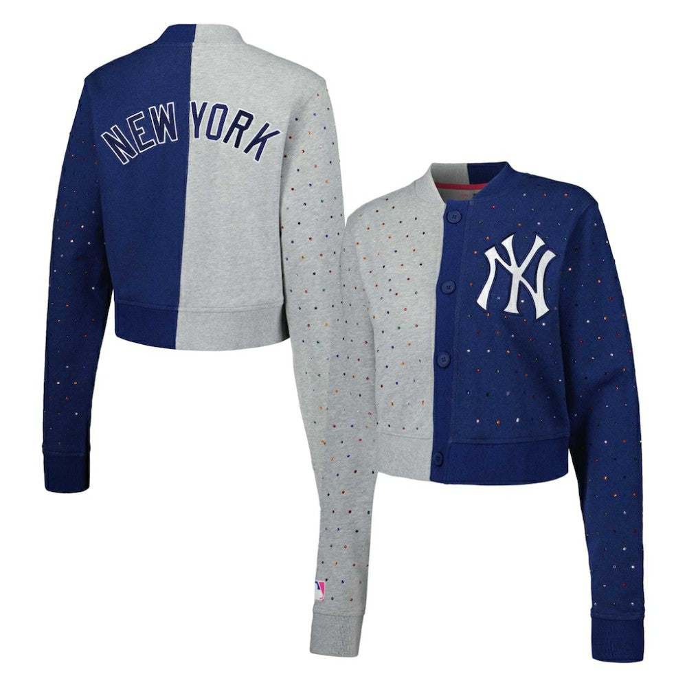 New York Yankees Terez Women's Cropped Button-Up Cardigan Sale