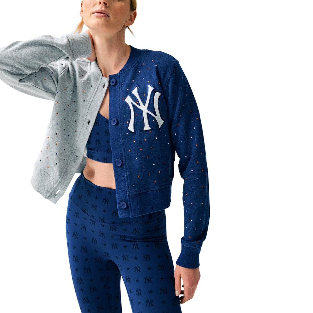 New York Yankees Terez Women's Cropped Button-Up Cardigan Sale