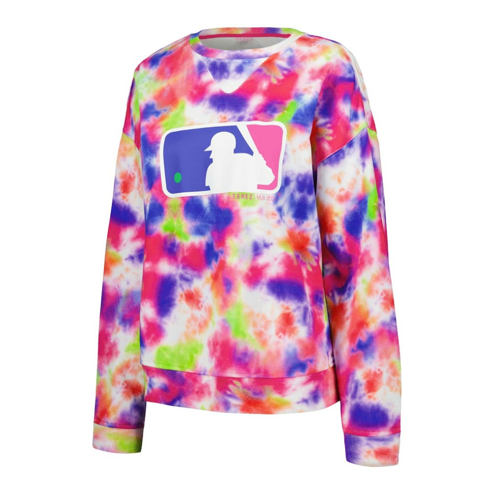 MLB Batterman Terez Neon Tie-Dye Pullover Sweatshirt Clearance