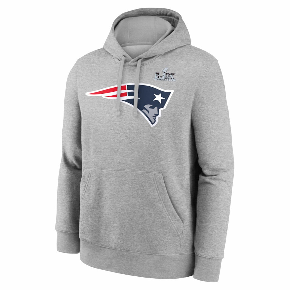Drake Maye New England Patriots Super Bowl LX Patch Name & Number Hoodie Heather Gray - Nike