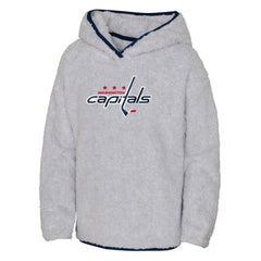 Washington Capitals Girls Youth Ultimate Teddy Fleece Pullover Hoodie Heather Gray