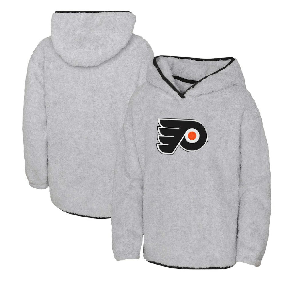 Philadelphia Flyers - Girls Youth Ultimate Teddy Fleece Pullover Hoodie Heather Gray