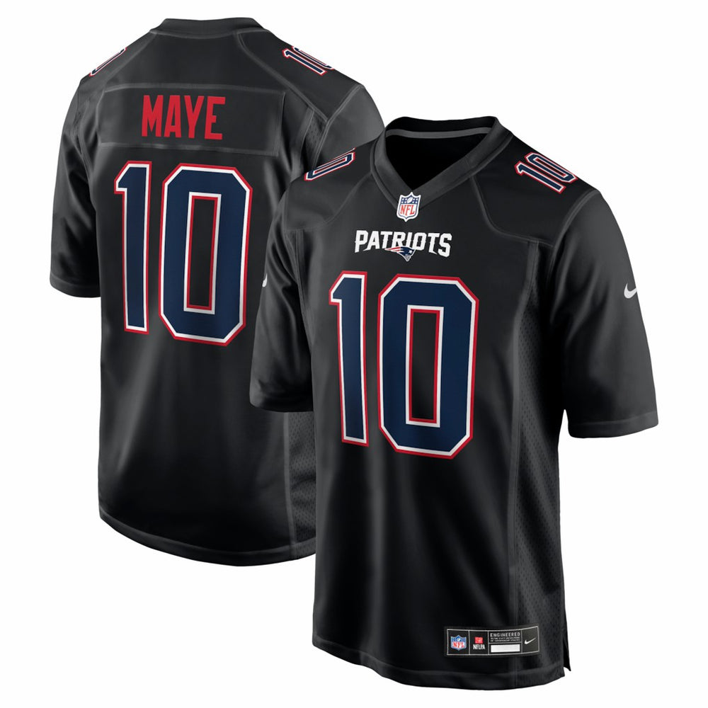 Drake Maye New England Patriots Fashion Game Jersey Carbon Black - Nike