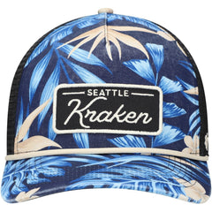 Seattle Kraken '47 Tropicalia Allover Print Trucker Adjustable Hat Navy