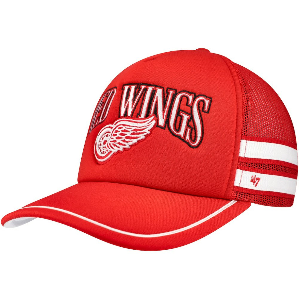 Detroit Red Wings - '47 Sideband Stripes Trucker Snapback Hat Red