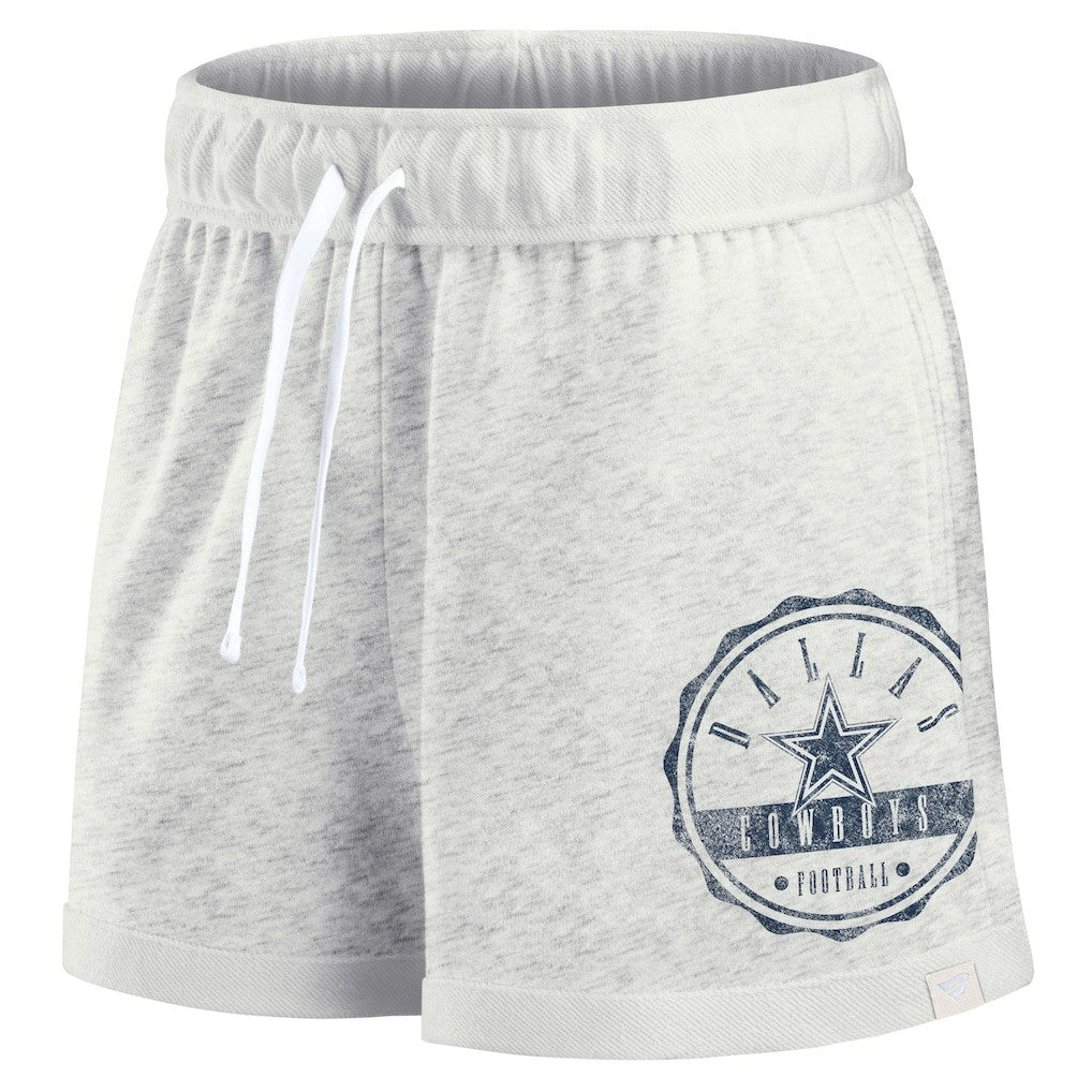 Dallas Cowboys Women's Vintage Badge Shorts Oatmeal - Fanatics