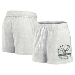 Green Bay Packers Women's Vintage Badge Shorts Oatmeal - Fanatics