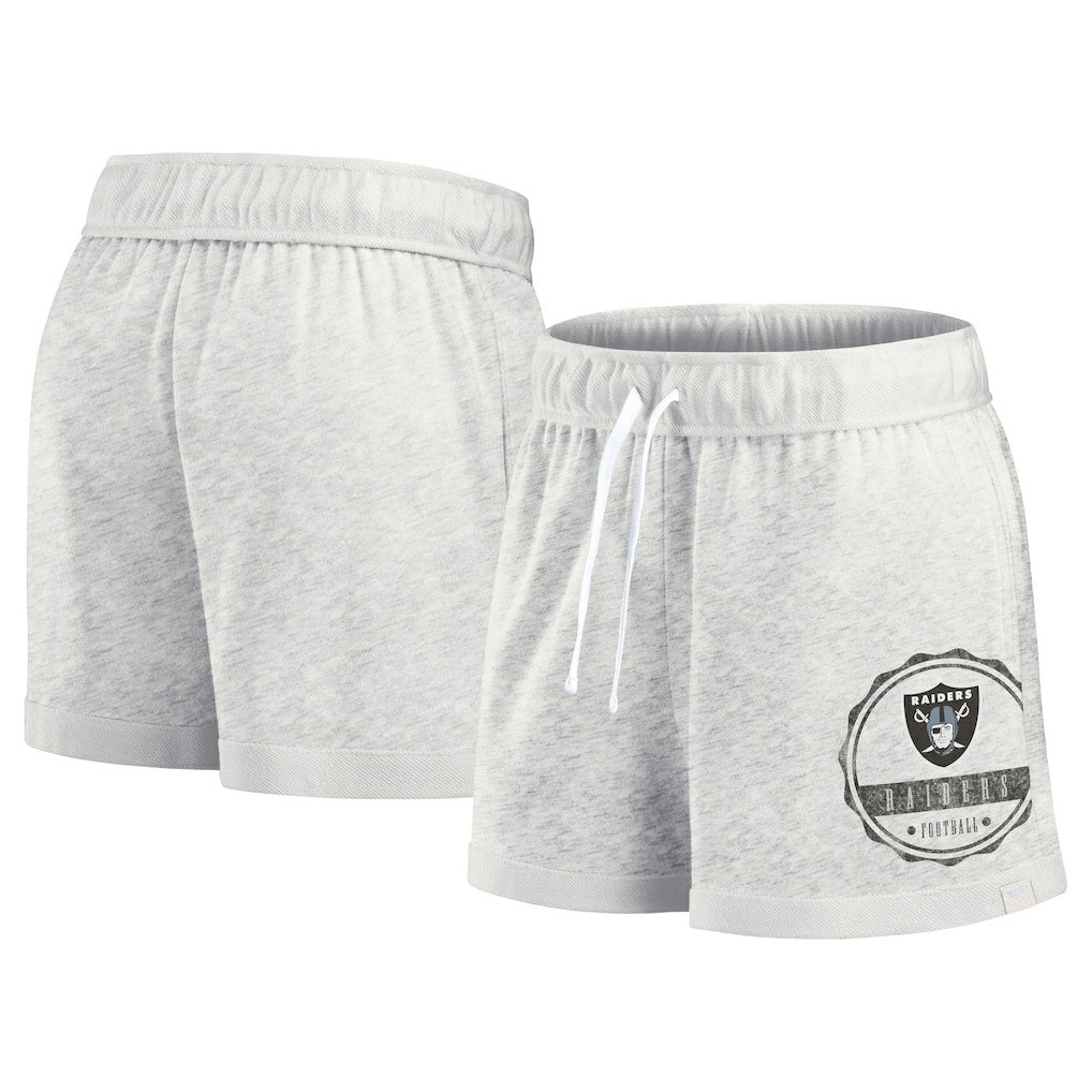 Las Vegas Raiders Women's Vintage Badge Shorts Oatmeal - Fanatics