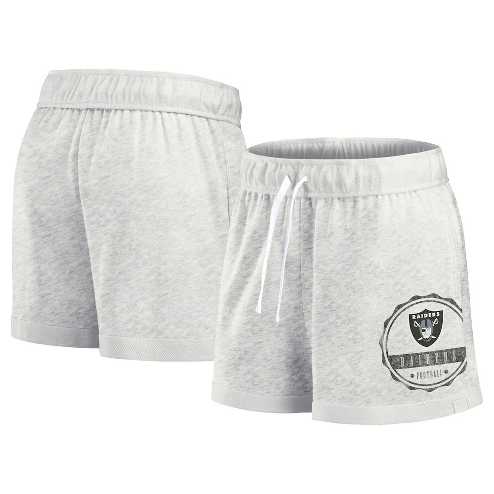 Las Vegas Raiders Women's Vintage Badge Shorts Oatmeal - Fanatics