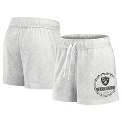 Las Vegas Raiders Women's Vintage Badge Shorts Oatmeal - Fanatics