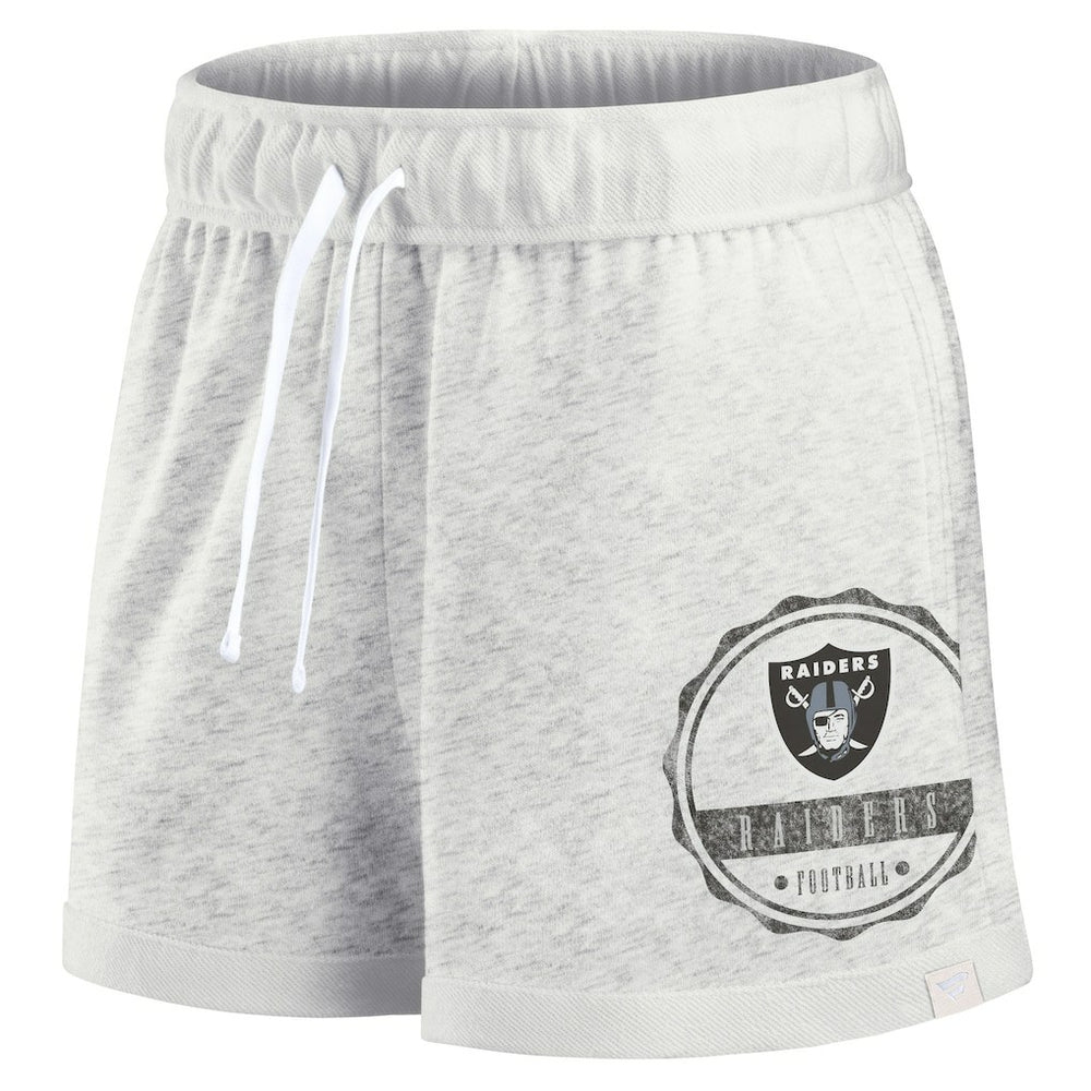 Las Vegas Raiders Women's Vintage Badge Shorts Oatmeal - Fanatics