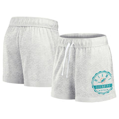 Miami Dolphins Women's Vintage Badge Shorts Oatmeal - Fanatics