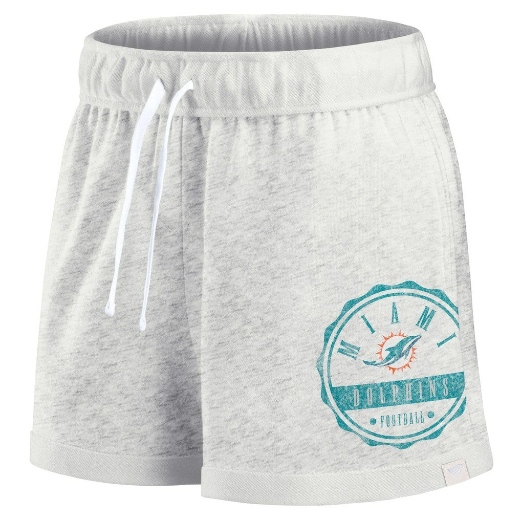 Miami Dolphins Women's Vintage Badge Shorts Oatmeal - Fanatics