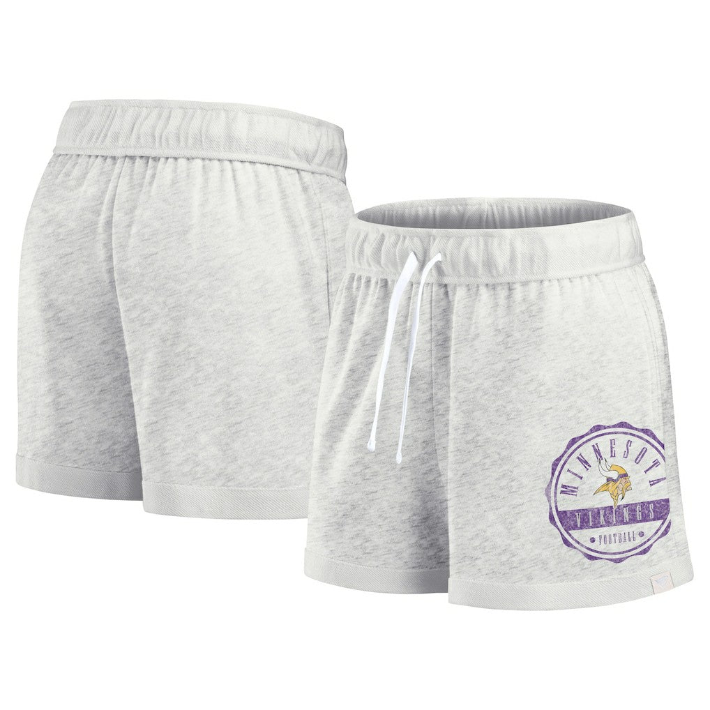 Minnesota Vikings Women's Vintage Badge Shorts Oatmeal - Fanatics