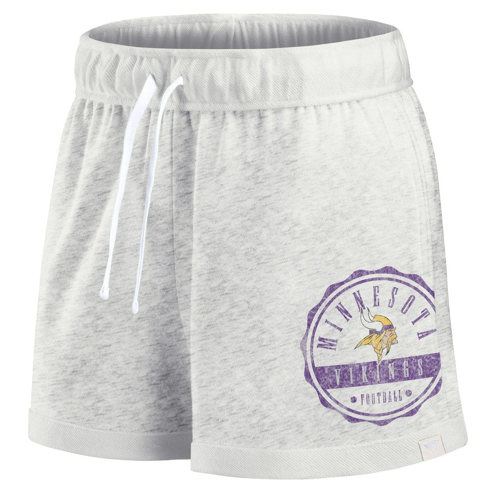 Minnesota Vikings Women's Vintage Badge Shorts Oatmeal - Fanatics