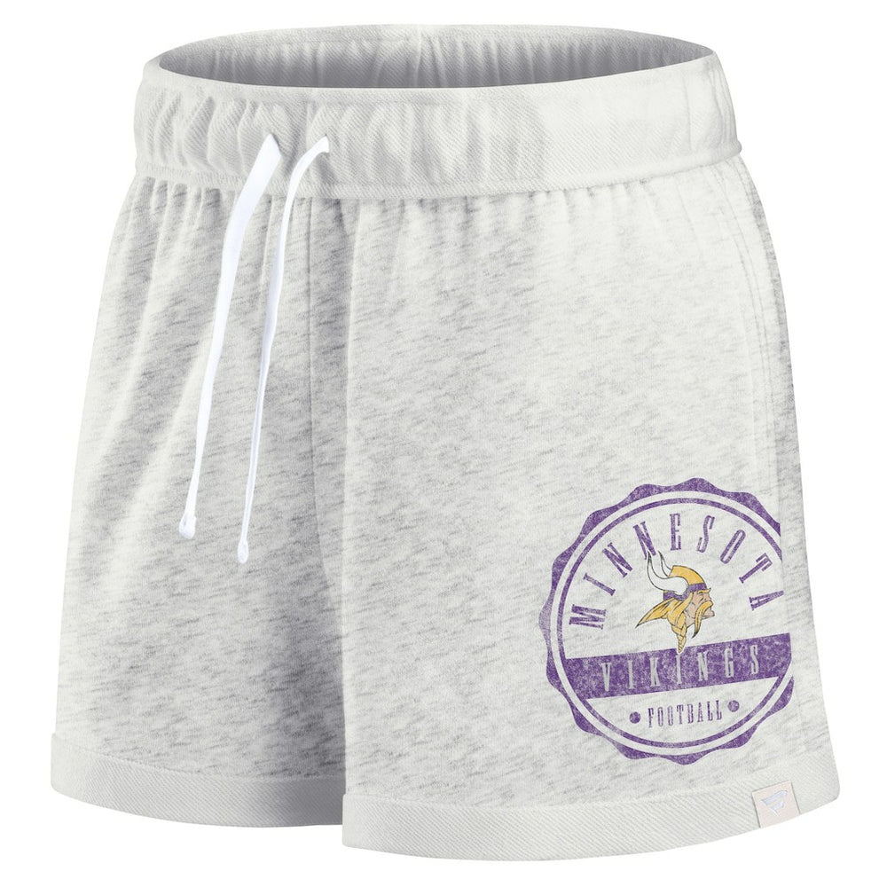 Minnesota Vikings Women's Vintage Badge Shorts Oatmeal - Fanatics