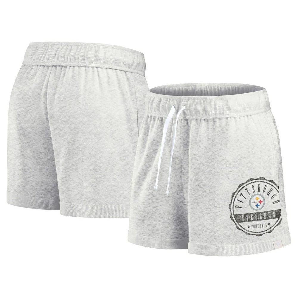 Pittsburgh Steelers Women's Vintage Badge Shorts Oatmeal - Fanatics