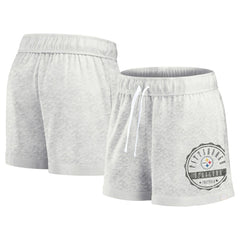 Pittsburgh Steelers Women's Vintage Badge Shorts Oatmeal - Fanatics
