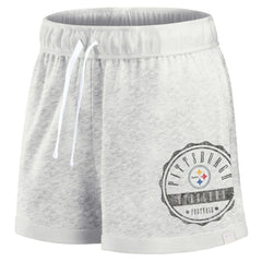 Pittsburgh Steelers Women's Vintage Badge Shorts Oatmeal - Fanatics