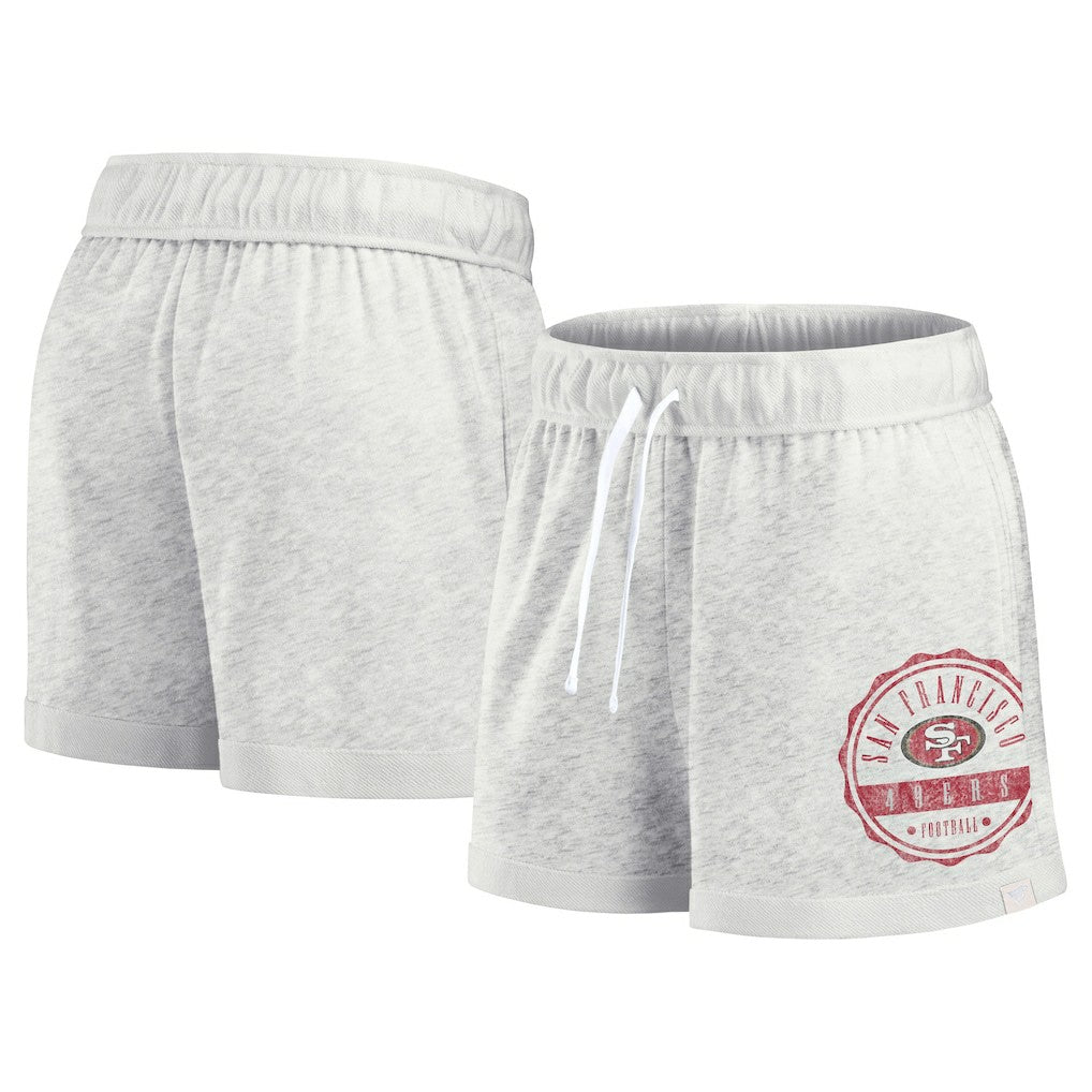 San Francisco 49ers Women's Vintage Badge Shorts Oatmeal - Fanatics