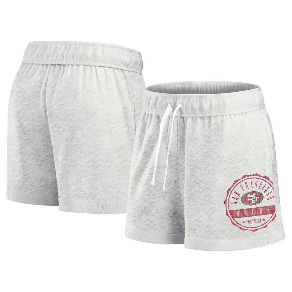 San Francisco 49ers Women's Vintage Badge Shorts Oatmeal - Fanatics