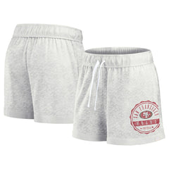 San Francisco 49ers Women's Vintage Badge Shorts Oatmeal - Fanatics