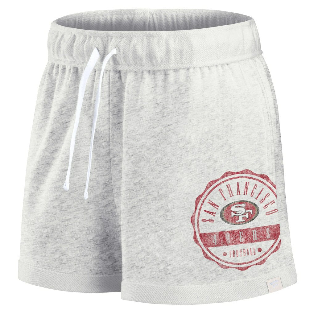 San Francisco 49ers Women's Vintage Badge Shorts Oatmeal - Fanatics