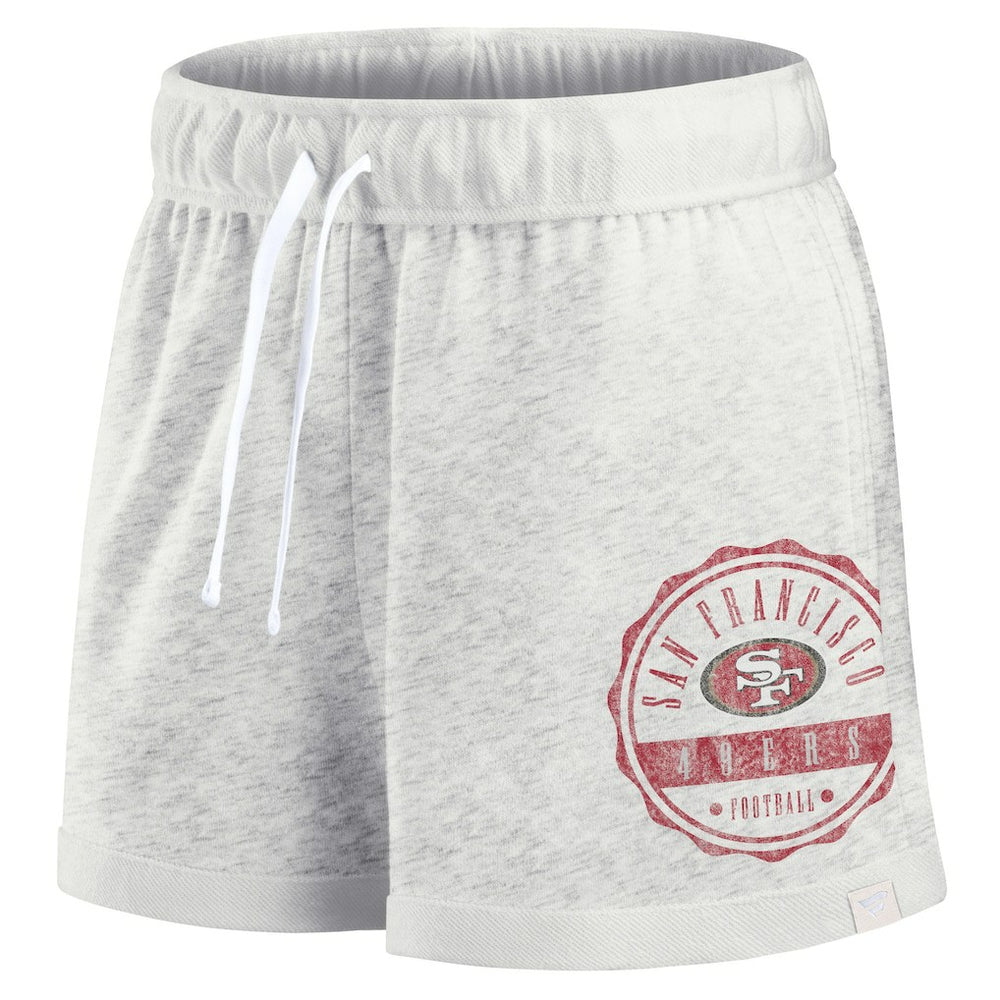 San Francisco 49ers Women's Vintage Badge Shorts Oatmeal - Fanatics