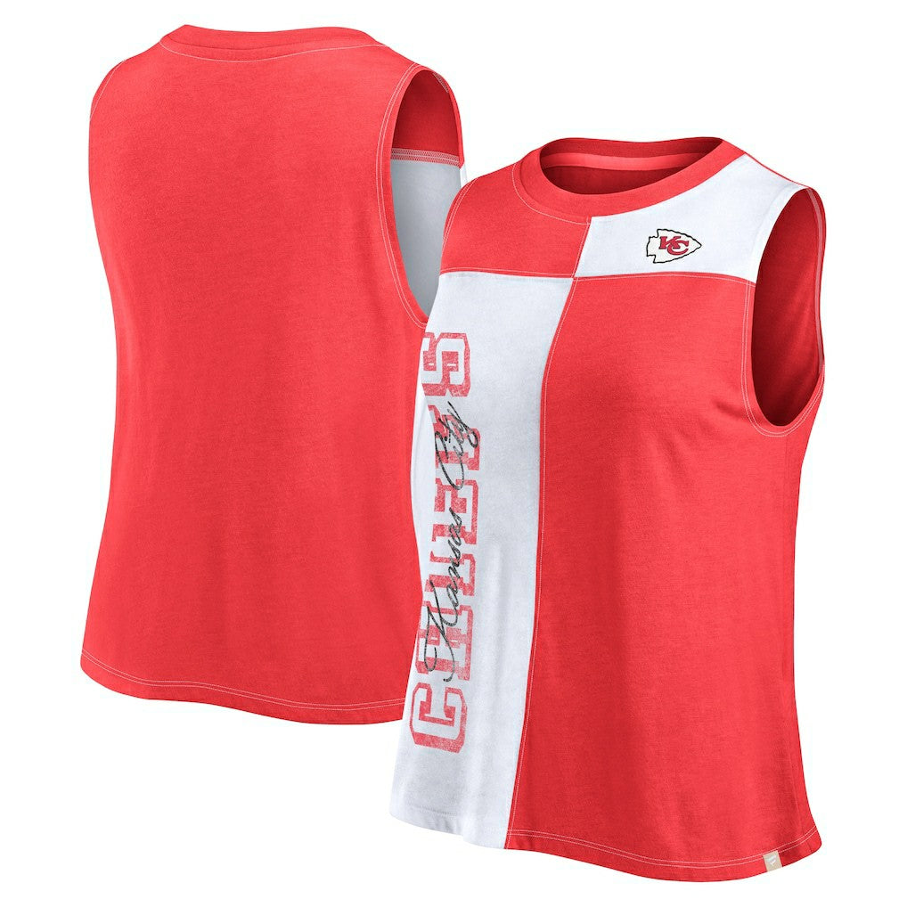 Kansas City Chiefs FanaticsWomen's Script Color Block Tank Top Red/White - Fanatics