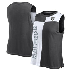 Las Vegas Raiders FanaticsWomen's Script Color Block Tank Top Black/White - Fanatics