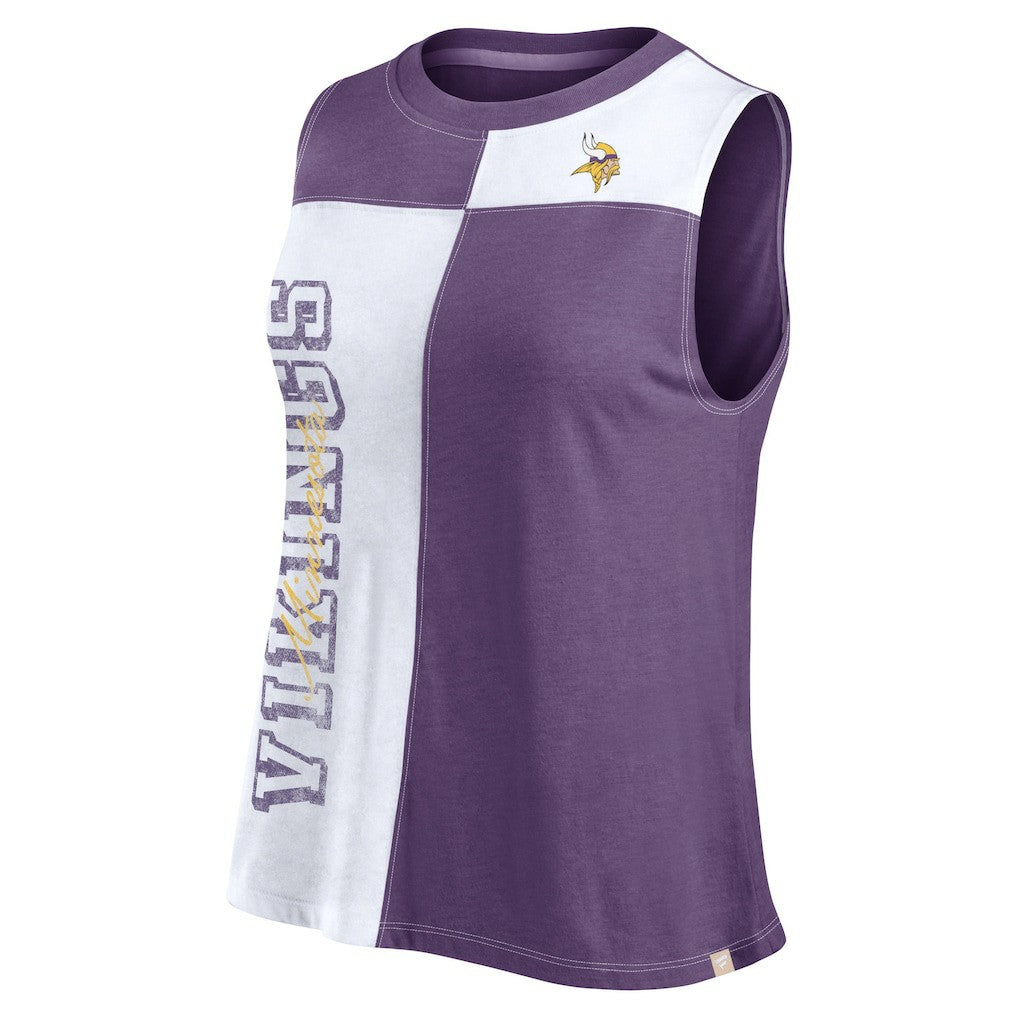 Minnesota Vikings FanaticsWomen's Script Color Block Tank Top Purple/White - Fanatics