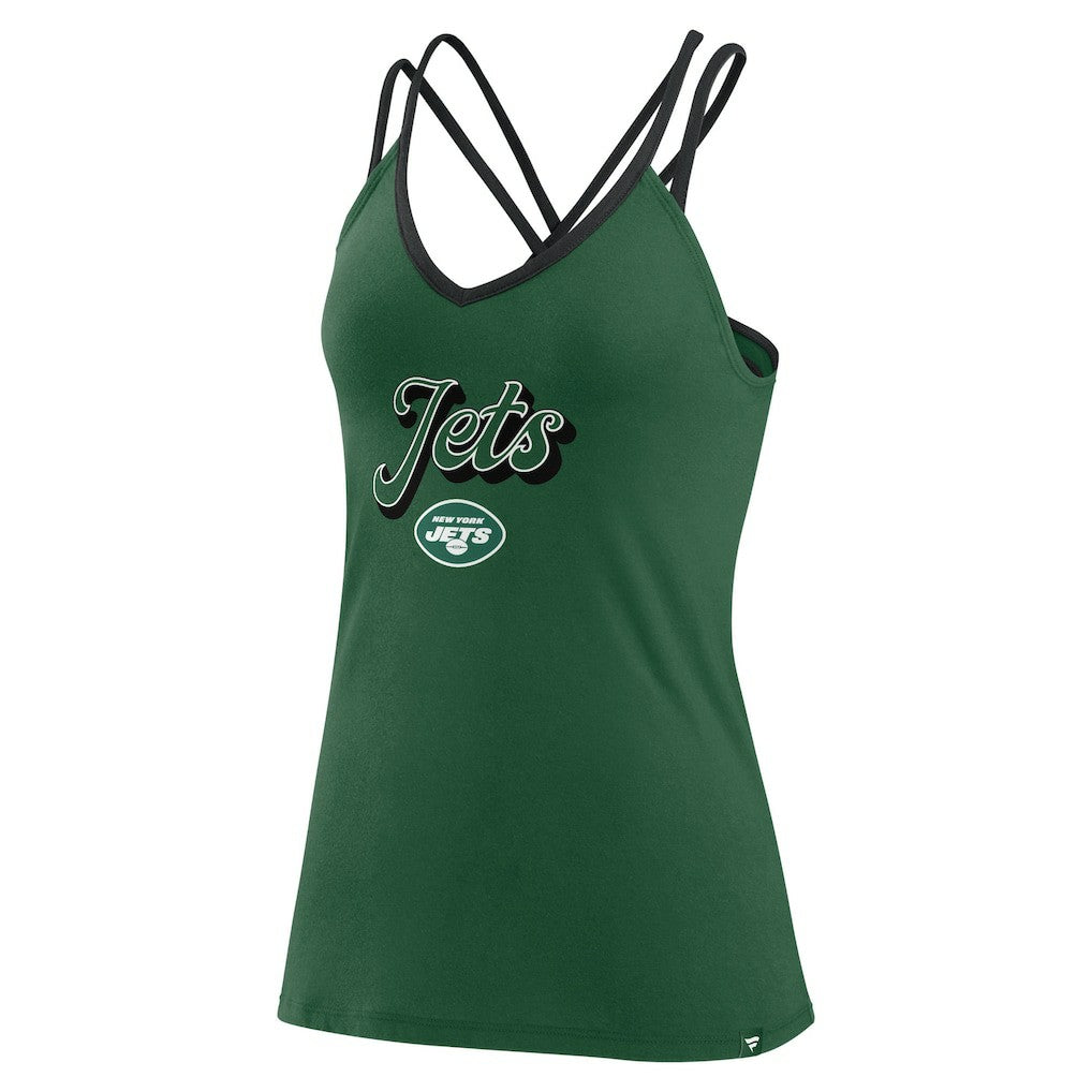 New York Jets Women's Go For It Strappy Crossback Tank Top Green - Fanatics