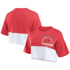 Tampa Bay Buccaneers Women's Boxy Color Split Cropped T-Shirt Red/White - Fanatics