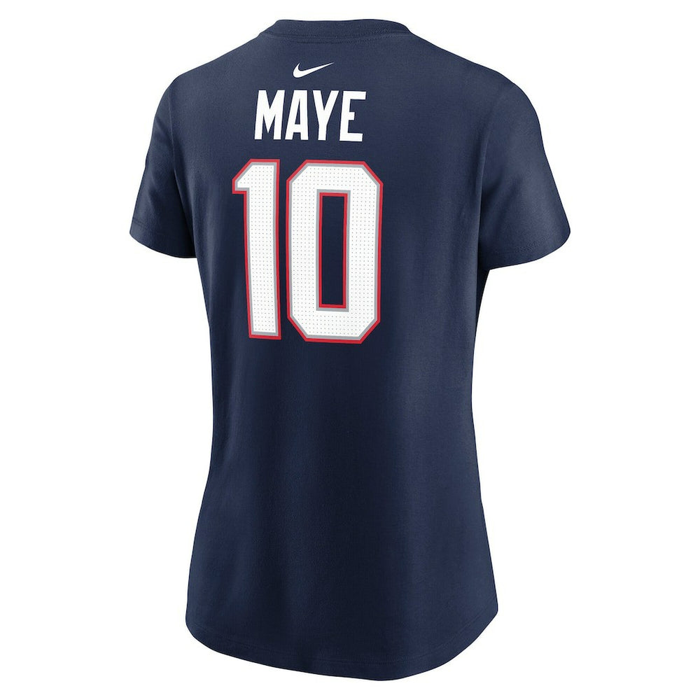 Drake Maye New England Patriots Women's Super Bowl LX Patch Name & Number T-Shirt Navy - Nike